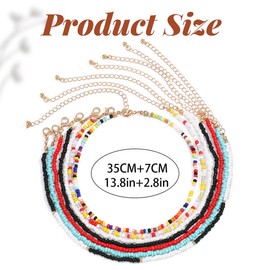 Handcess Boho Pearl Necklace, Colorful Multilayer Beach Pearl Necklace for Women, One Size, Beads, No Gemstone, Unit size, Pearl, No Gemstone