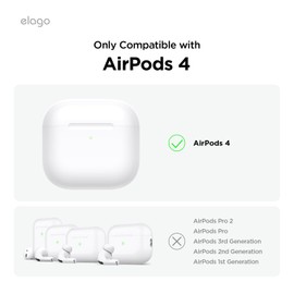 elago elago Armor Compatible with AirPods 4 Case - for AirPods 4th Generation Cover, Carabiner Included, Supports Wireless Charging, Shock Resistant, Full Protection (Stone)