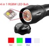 WAYLLSHINE 4 in 1 Multicolor Flashlight, Single Mode White, Red,
