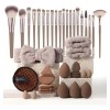 Set 33 Brochas Esponjas Y Accesorios Para Maquillaje S