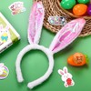 Matreeglam 6 Pcs Bunny Ears Headband Plush Hairbands for Easter