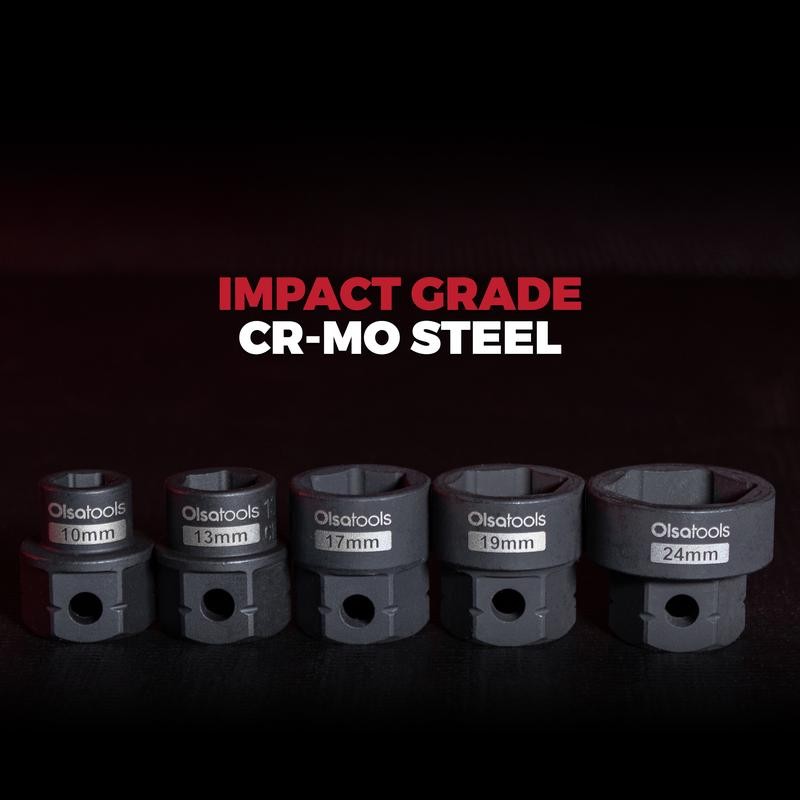 Olsa Tools Stubby Impact Socket Sets - 3/8" or 1/2"