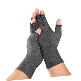 Healeved Breathable Compressive Gloves for Men Women Thin Fingerless Sports Gloves for Gym Rehabilitation (grey)
