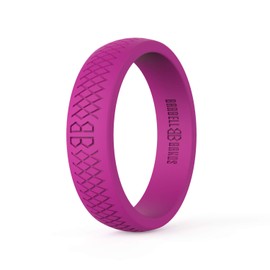 Barbell Bands Silicone Ring For Women - Premium Rubber Wedding Band For Fitness Recreation Outdoor Lifestyle - (Magenta, 6)