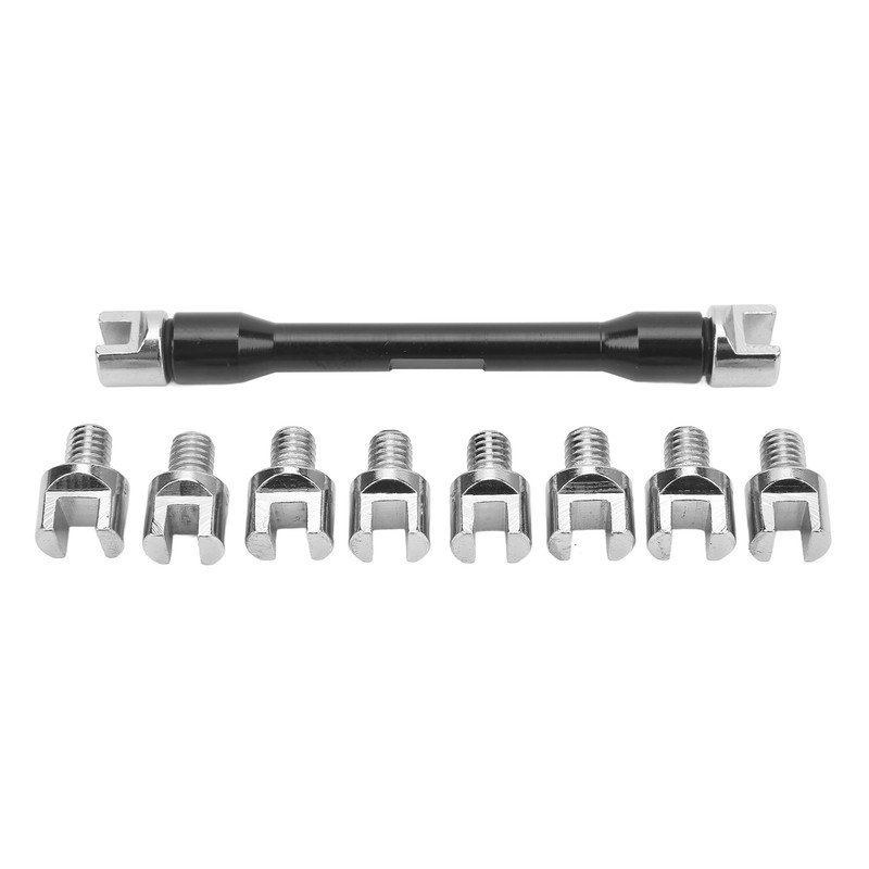 Motorcycle Spoke Wrench Set Spoke Spanner Kit with 10 Interchangeable