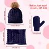 Juego de 3 guantes de gorro y bufanda para bebé,