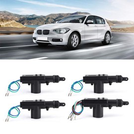 Car Central Lock, Universal Central Door Actuator Remote Control Conversion Kit for 4-Door Keyless Vehicle Access System 433.92MHz Locking Kit