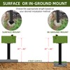 KOMOHOM 43" Mailbox Post with Mounting Bracket, Black In-Ground Mounting