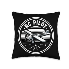 RC Airplane Pilot and Drone Operator Apparel RC Pilot Remote Controlled Plane Throw Pillow, 16x16, Multicolor