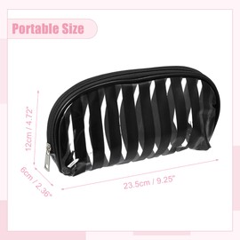 VOCOSTE Klare Kosmetiktasche, transparente Reisetasche mit Reißverschluss, für Frauen, Schwarz
