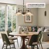 Sicddde Dining Chandelier Over Table 5 Light Brown Vintage Glass