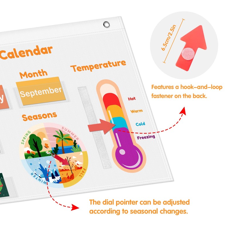 Jenlan My Daily Calendar Pocket Chart ‑ All About Today