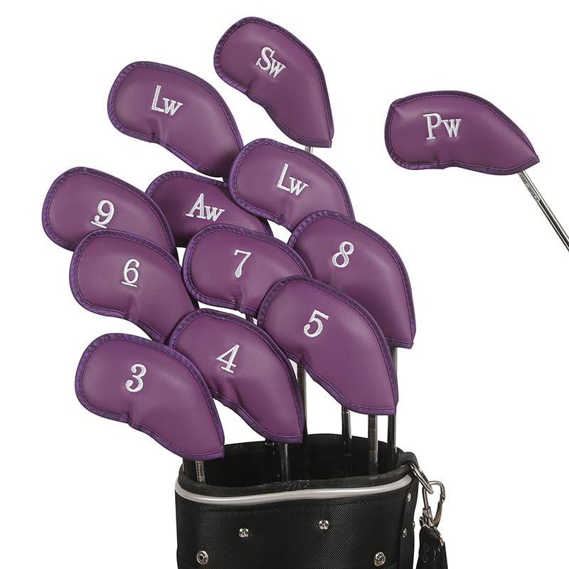 Golf Iron Head Cover Set of 12 Pieces, Thick Synthetic