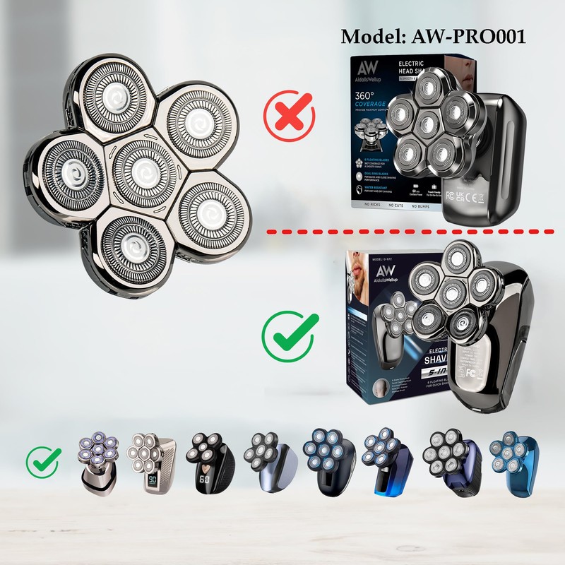 6D Replacement Shaver Head, Universal for General Head Shaver, 𝐁𝐮𝐭