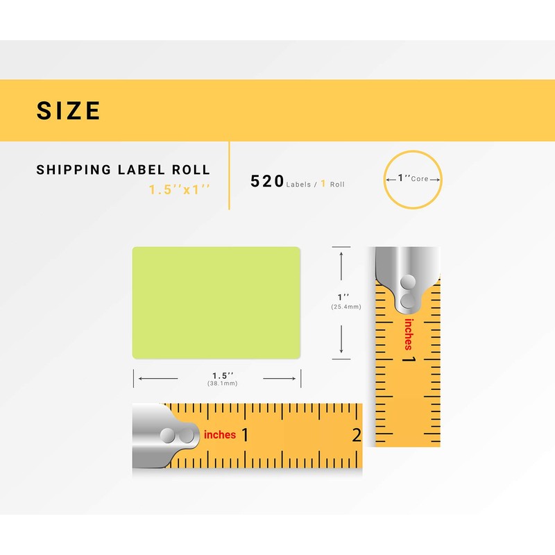 HOUSELABELS 1.5" x 1" Green Multipurpose Labels on 1" Core