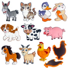 DUUMI Fridge Magnets for Toddlers Farm Animals, Full Back Magnetic Animals