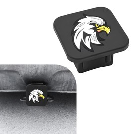 KVAEY 2 Inch Trailer Hitch Cover, Rubber Tube Plug Insert Cap for 2" Receivers, Square Dustproof Tow Receiver Tube Plug Cap, Universal Tow Hitch Cover for for Most Vehicles, SUV (Eagle)