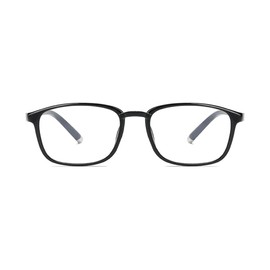 Lairesen Myopia Glasses TR90 Frame Shortsighted Removal Glasses Daily Use Lightweight for Men Women, black