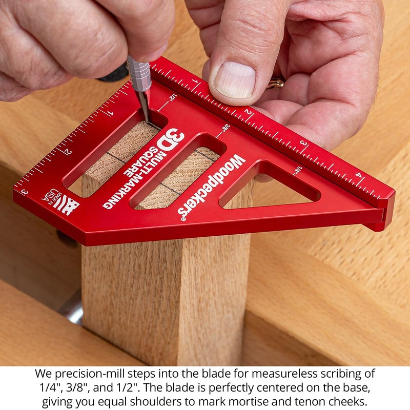 Woodpeckers 3D Multi-Marking Square, Inch Version, USA Made, Feature Packed
