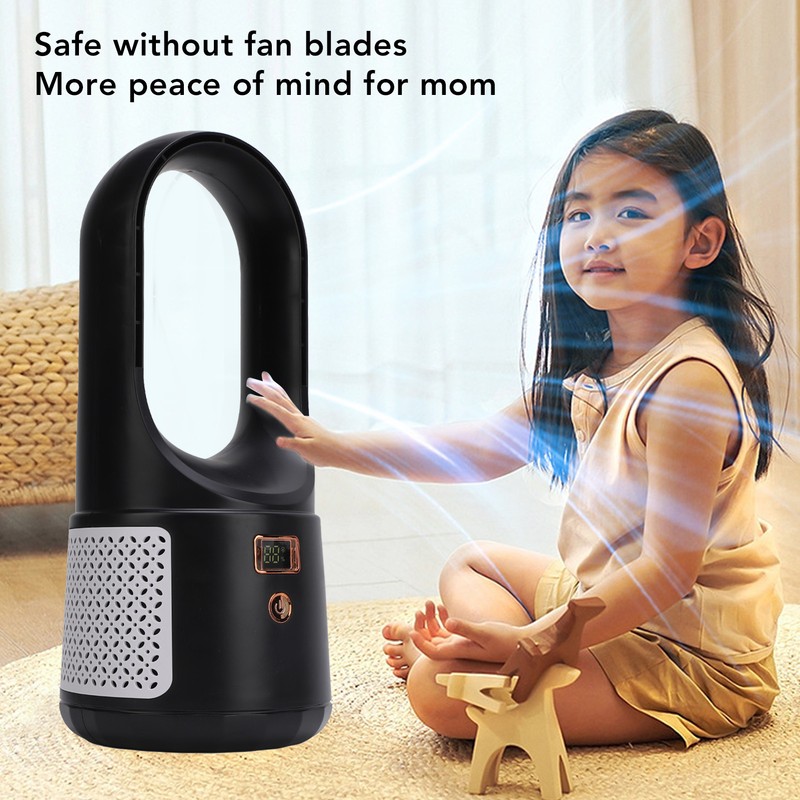 USB Desk Fan 6 Speeds Wind Quiet Portable Bladeless Cooling