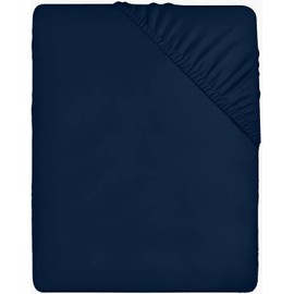 Utopia Bedding - Fitted Sheet 120 x 200 cm - Navy Blue - Brushed - Microfibre Fitted Sheet - 35 cm Deep Pocket