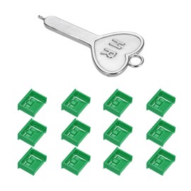 MECCANIXITY 12 Port Blocker Locking USB Port/Dust PC Blocker with Coded Key,Green