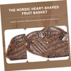 Mikinona 1Pc Natural Woven Rattan Fruit Basket Creative Tabletop Snack