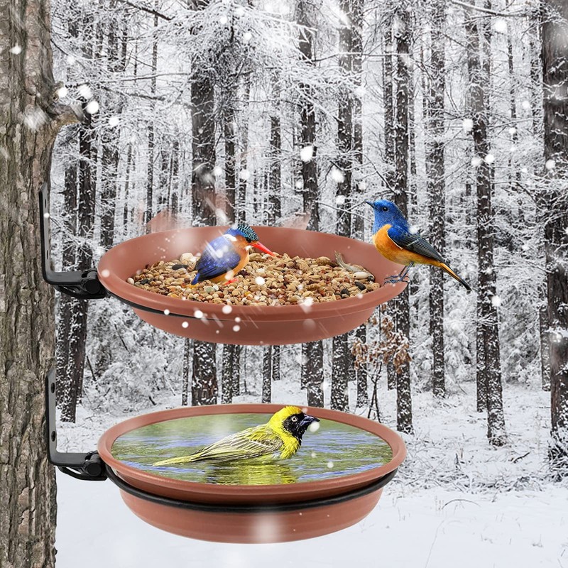 2 Packs Wall Mounted Bird Feeder, Multifunctional PP Garden Bird