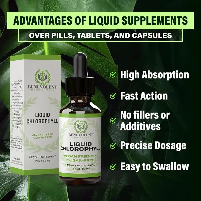 Benevolent Chlorophyll Liquid Drops Organic Detoximmune