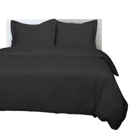 ROYALE Black Duvet Cover Full Size - 3 Piece Bedding Comforter Covers - Button Closure - 1 Full Duvet Covers 80x90 inches and 2 Pillow Shams - No Comforter Included
