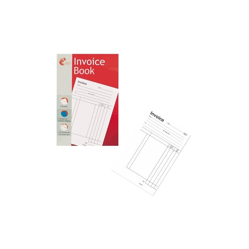 151 Chiltern Wove Full Size Invoice Receipt Book A5 1-80
