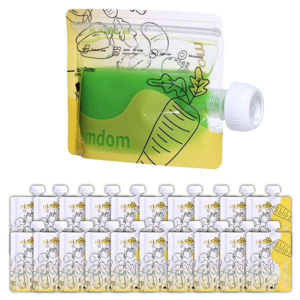 Gemdom 20 Pack Reusable Baby Food Pouches for Toddlers, Refillable