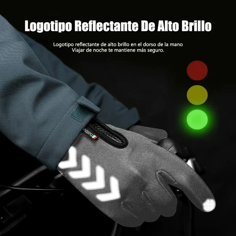 Guantes De Cuero Térmicos Impermeables Touch Para Moto/bici