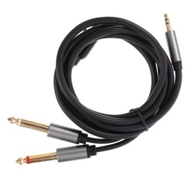 TEHAUX Stereo Audio Splitter Cable to Flexible Cord for Computer Audio Systems High Performance Headphone Wire with Minimal Signal Loss Grey