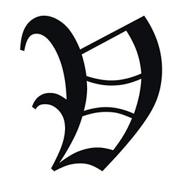 Applicable Pun Old English Letter V - Vinyl Decal for Outdoor Use on Cars, ATV, Boats, Windows and More - Black 3 Inches Tall