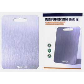 Newfs Titanium Cutting Board - 100% Pure Titanium Cutting Boards For Kitchen - Cutting Edge Hygiene & Durability, Cutting Board For Home Kitchen Cooking (14"L x 10"W)
