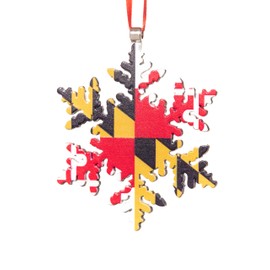 Collegiate Pulse Maryland Flag Snowflake Christmas Ornament