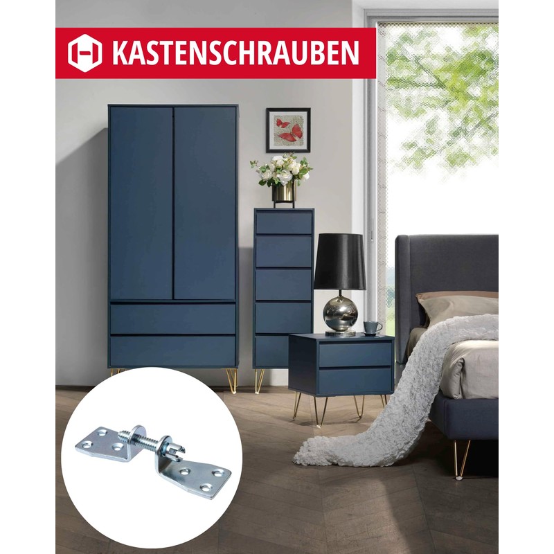 Gedotec Kastenschrauben Metall Universal-Möbelverbinder-Schrauben Verbindungsschrauben doppelt | Stahl verzinkt |