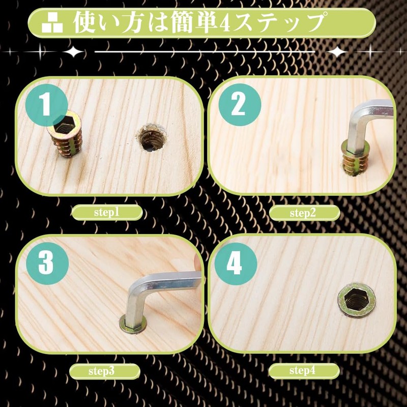 Insert Nuts Zinc Alloy Hex Nuts Hex Drive Head Nuts