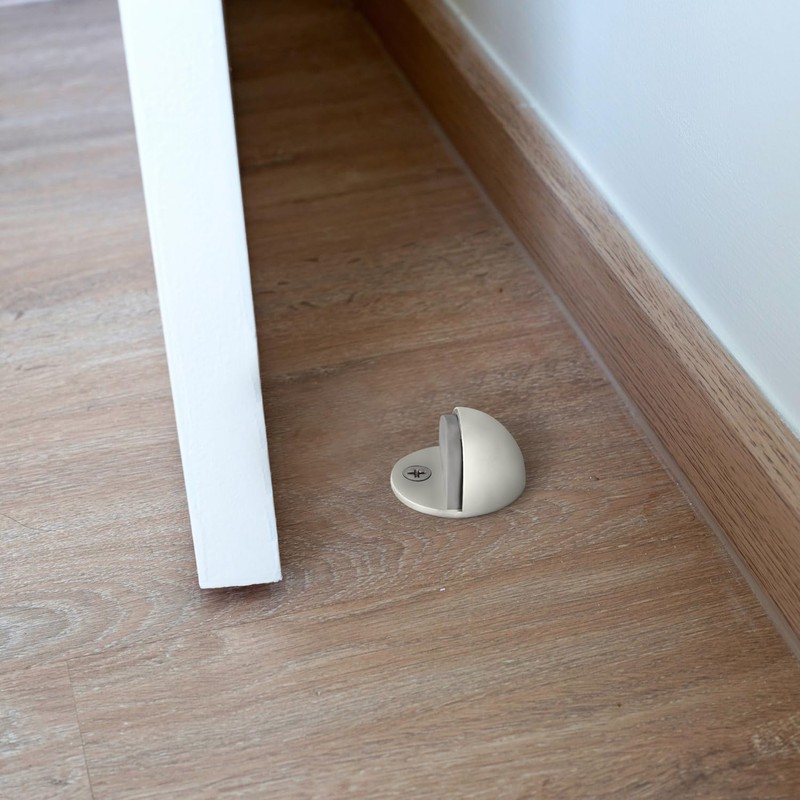 Dome Door Stop Wall Protectors with Rubber Stopper – White