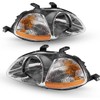 PHILTOP Headlight Assembly Replacement for Civic 1996-1998, Amber Headlamp Reflctor