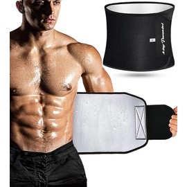 KingPavonini Waist Trainer Waist Trimmer Sweat Belt for Men Women Black