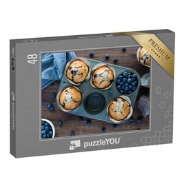 puzzleYOU: Puzzle 48 Pieces "Freshly Baked Blueberry Muffins in a Muffins"