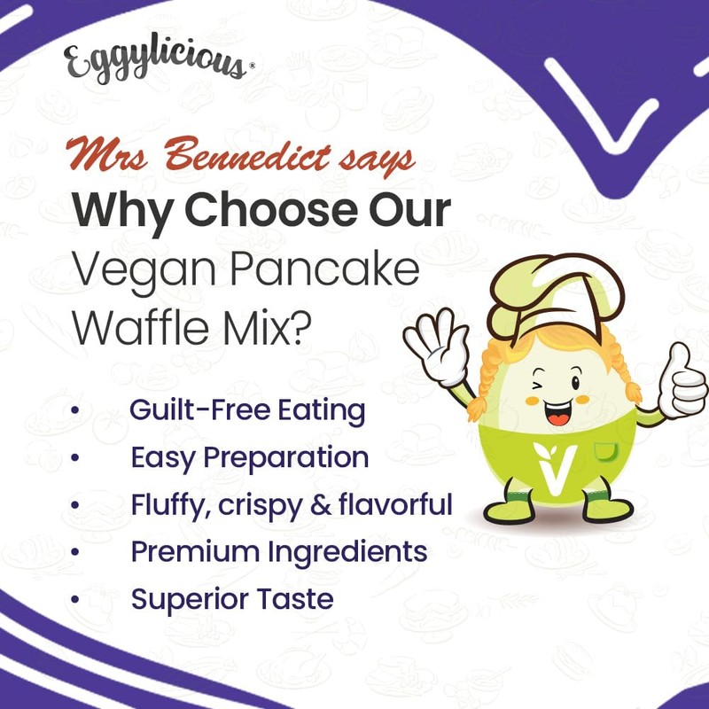 Eggylicious Vegan Pancake/Waffle Mix | Protein & Fibre Rich Gluten