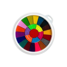 ZGWANSUI 25 Colors Rainbow Ink Pad, Washable Ink Pads for Rubber Stamps, Large Color Ink Pads for Handprint and Footprints Stamping, Round Embossing Stamp Ink Pad for Craft Finger Painting Scrapbook
