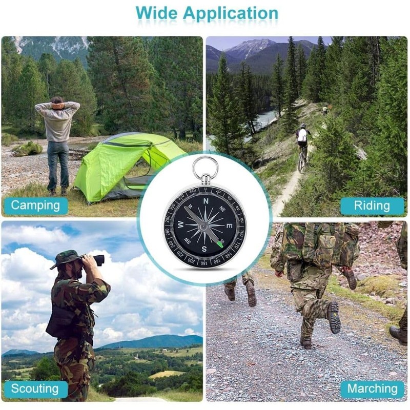 Pocket Compass, Mini Portable Compass, Hiking Compass, Navigation Walkers Camping
