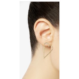 Lucky Brand $25 Lucky Brand  Gold Tone 1-2/5” Heart Drop Earrings Q63