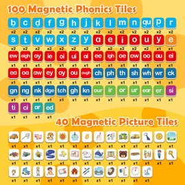 Aizweb Phonics Magnetic Letters Tiles,Hooked on Phonics Alphabet Letter Sound,Learn to Read Spelling Phonemic Awareness Speech Therapy Reading Manipulative,Preschool Pre k Classroom Materials