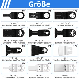 Jerbor 115-Piece Saw Blades Kit, Multitool Oscillating Accessory Set, Multifunctional Tool Accessories Saw Blade for Fein Multimaster, Makita, Milwaukee, Dewalt, Einhell, Dremel