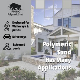 Rhino Power Bond Plus - Polymeric Sand for Pavers and Stone Joints up to a Maximum of 2 inches. (10 Pound, Slate Gray)